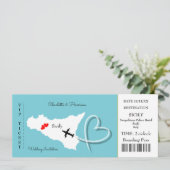 Hochzeit in Urlaubsort Italien Europa Einladung (Stehend Vorderseite)