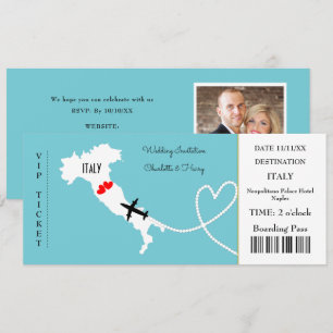Hochzeit in Urlaubsort Italien Europa Einladung