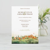 Hochzeit in Urlaubsort Italien Florenz Einladung (Stehend Vorderseite)