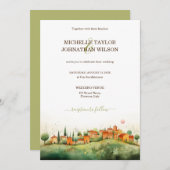 Hochzeit in Urlaubsort Italien Florenz Einladung (Vorne/Hinten)