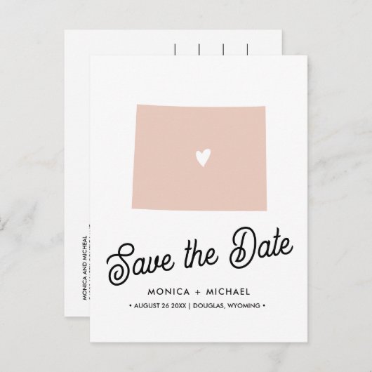 Hochzeit in Urlaubsort JEDE FARBE WYOMOMING Ankündigungspostkarte (Vorne/Hinten)