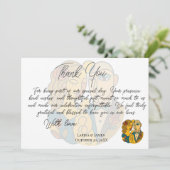 Hochzeit in Urlaubsort künstlerische Silhouette Mo Dankeskarte (Stehend Vorderseite)