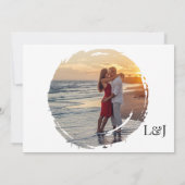 Hochzeit in Urlaubsort künstlerische Silhouette Mo Dankeskarte (Rückseite)