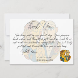 Hochzeit in Urlaubsort künstlerische Silhouette Mo Dankeskarte