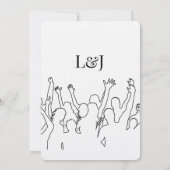 Hochzeit in Urlaubsort künstlerische Silhouette Mo Einladung (Rückseite)