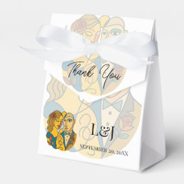 Hochzeit in Urlaubsort künstlerische Silhouette Mo Geschenkschachtel