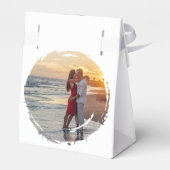 Hochzeit in Urlaubsort künstlerische Silhouette Mo Geschenkschachtel (Rückseite)