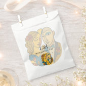 Hochzeit in Urlaubsort künstlerische Silhouette Mo Geschenktütchen (Ausgeschnitten)