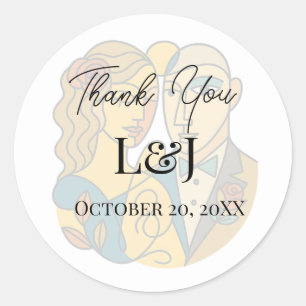 Hochzeit in Urlaubsort künstlerische Silhouette Mo Runder Aufkleber