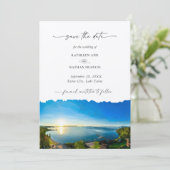 Hochzeit in Urlaubsort Lake Tahoe Save the Date (Stehend Vorderseite)