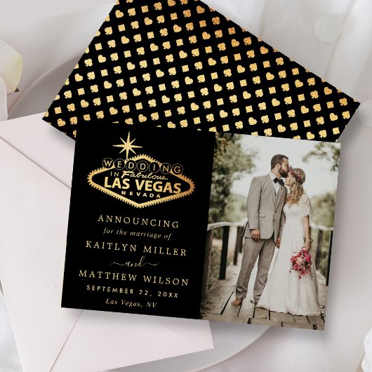 Hochzeit in Urlaubsort Las Vegas Ankündigung