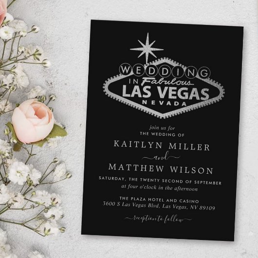 Hochzeit in Urlaubsort Las Vegas Einladung