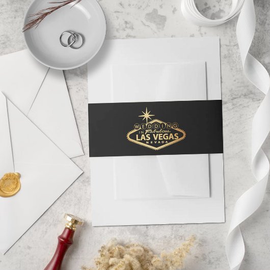 Hochzeit in Urlaubsort Las Vegas Einladungsbanderole