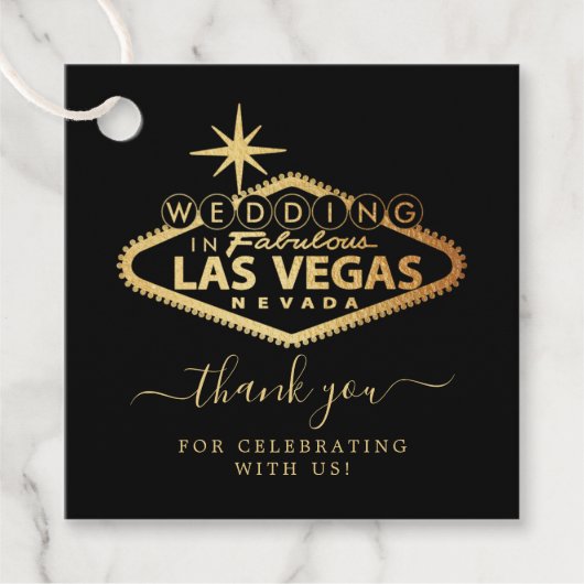 Hochzeit in Urlaubsort Las Vegas Geschenkanhänger (Vorderseite)