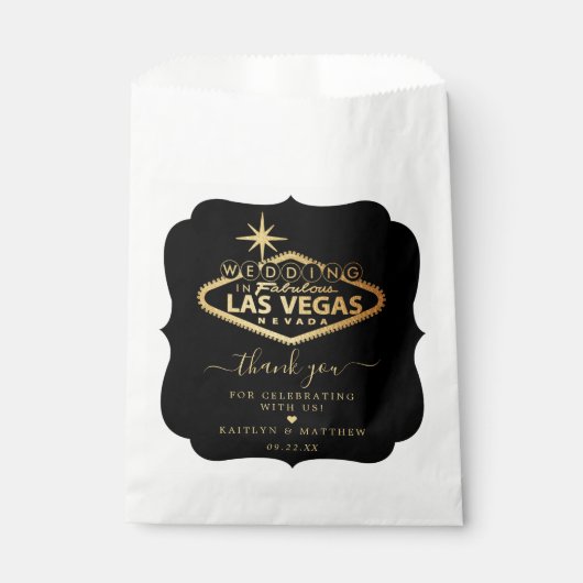 Hochzeit in Urlaubsort Las Vegas Geschenktütchen (Vorderseite)