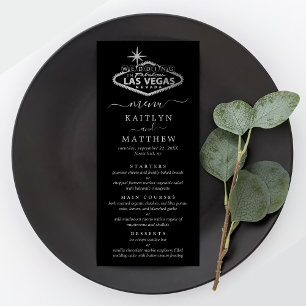 Hochzeit in Urlaubsort Las Vegas Menükarte