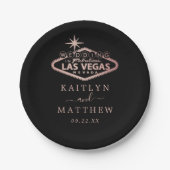 Hochzeit in Urlaubsort Las Vegas Pappteller (Vorderseite)