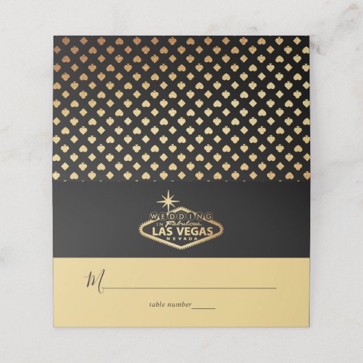 Hochzeit in Urlaubsort Las Vegas Platzkarte (Außenseite Aufgefaltet)
