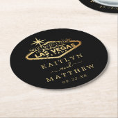 Hochzeit in Urlaubsort Las Vegas Runder Pappuntersetzer (Angewinkelt)