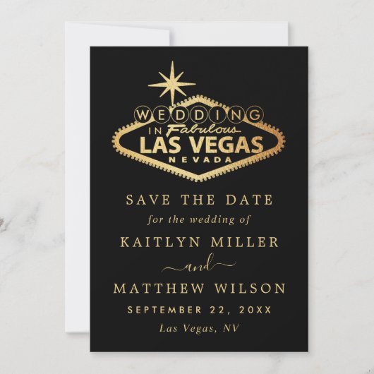 Hochzeit in Urlaubsort Las Vegas Save The Date (Vorderseite)