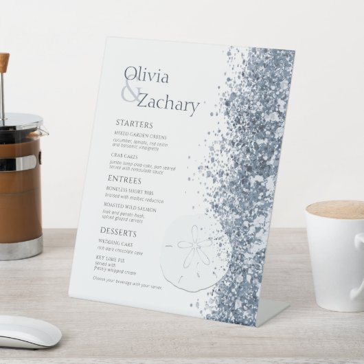 Hochzeit in Urlaubsort Menü Pedestelle-Zeichen Sockelschild (In SItu)