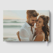 Hochzeit in Urlaubsort Minimal Wasserfarbenpalme Gästebuch (Rückseite)