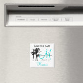 Hochzeit in Urlaubsort Monogram Speichern Sie die Magnet (In Situ (Geschirrspüler))