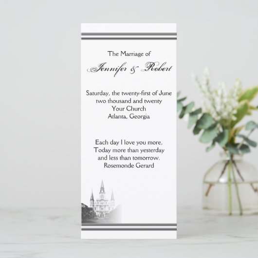 Hochzeit in Urlaubsort New Orleans Programm (Stehend Vorderseite)