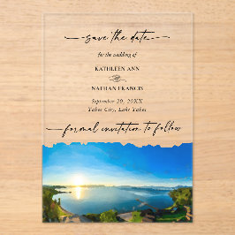 Hochzeit in Urlaubsort Nord-Lake Tahoe Save the Da Acryleinladungen