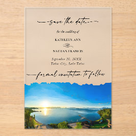 Hochzeit in Urlaubsort Nord-Lake Tahoe Save the Da Acryleinladungen