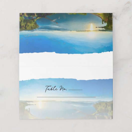 Hochzeit in Urlaubsort North Lake Tahoe Platzkarte (Außenseite Aufgefaltet)