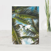 Hochzeit in Urlaubsort Palm Beach Gold Weltkarte Einladung (Rückseite)