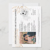 Hochzeit in Urlaubsort Palm Compass Monogram Einladung (Rückseite)