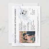 Hochzeit in Urlaubsort Palm Compass Monogram Einladung (Rückseite)