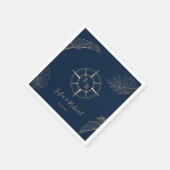 Hochzeit in Urlaubsort Palm Compass Monogram Serviette (Ecke)