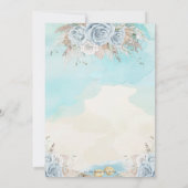 Hochzeit in Urlaubsort Pampas Grass Blume Blume Einladung (Rückseite)