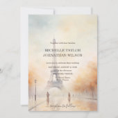 Hochzeit in Urlaubsort Paris Eiffel Tower Frankrei Einladung (Vorderseite)