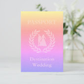 Hochzeit in Urlaubsort Pass Einladung (Stehend Vorderseite)