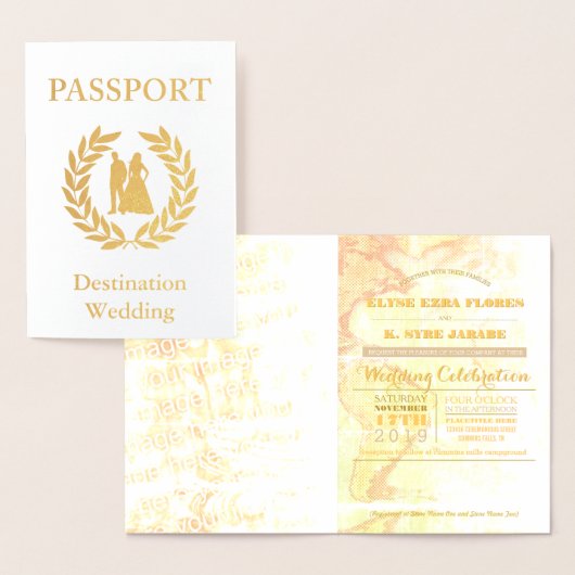 Hochzeit in Urlaubsort Pass Folienkarte (Anzeige)