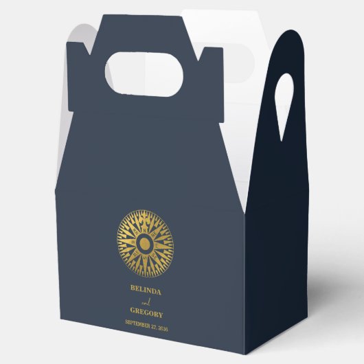 Hochzeit in Urlaubsort Passport Compass Gastgesche Geschenkschachtel (Geöffnet)