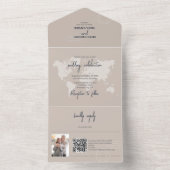 Hochzeit in Urlaubsort Passport Compass Hochzeit All In One Einladung (Innen Boden)
