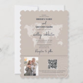Hochzeit in Urlaubsort Passport Compass Hochzeit Einladung (Rückseite)
