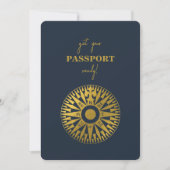 Hochzeit in Urlaubsort Passport Compass Hochzeit Einladung (Vorderseite)