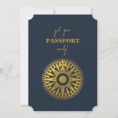 Hochzeit in Urlaubsort Passport Compass Hochzeit Einladung (Vorderseite)