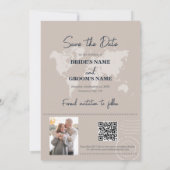 Hochzeit in Urlaubsort Passport Compass Hochzeit Save The Date (Rückseite)