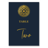 Hochzeit in Urlaubsort Passport Compass Hochzeit Tischnummer (Vorderseite)