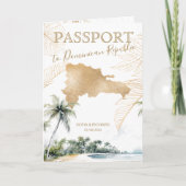 Hochzeit in Urlaubsort-Passport der Dominikanische Einladung (Vorderseite)