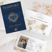 Hochzeit in Urlaubsort Passport Gold Wappen Italie Einladung
