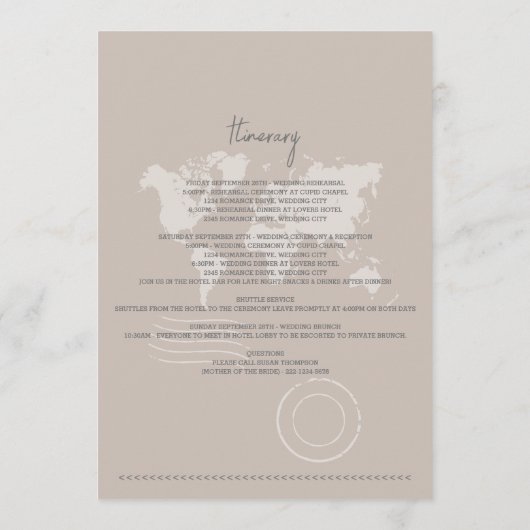 Hochzeit in Urlaubsort Passport Programm (Rückseite)