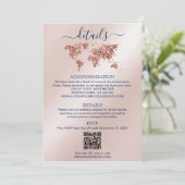 Hochzeit in Urlaubsort Passport - Weltkarte Detail Einladung (Stehend Vorderseite)